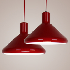 led餐厅单头灯具 创意个性艺术简约现代北欧宜家吧台铝 红色吊灯