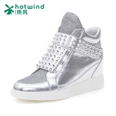 Hot air high high shoes rivet with round head high with flat shoes casual shoes 75H5948