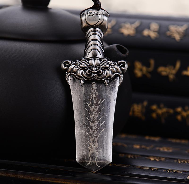 道家饰品罡气天雷剑吊坠阴阳五行开光护身符男女项链转运辟邪挂件