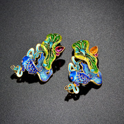 Is 925 Silver cloisonne Thai grilled blue process water carp brooch jewelry chest accessories retro flowers party