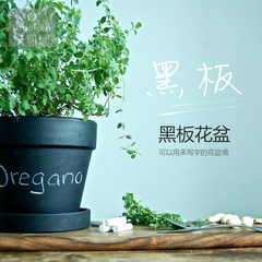 沃可恩WOOKEN彩陶黑板花盆陶土粗陶花盆多肉植物花盆陶瓷送粉笔