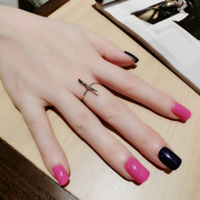 New Korea Korean geometric ring jewelry new Joker rings female character long ring finger ring-mail