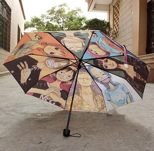 动漫周边折叠伞二次元主题插画学生雨伞海贼王生化危机路飞索隆娜