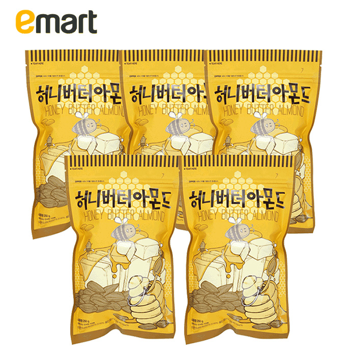 EMART易买得 韩国汤姆农场蜂蜜黄油扁桃仁250g*5 进口杏仁味坚果-tmall.hk天猫国际产品展示图2