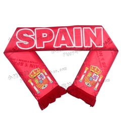 2016欧洲 杯纪念品 球迷披肩 活动礼品围脖颈巾 西班牙足球队围巾
