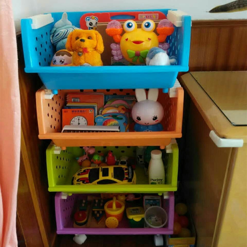 鸿佳儿童玩具收纳架 婴儿置物架 懒角落分类大容量整理储物箱子