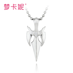 梦卡妮正品 韩版个性蝙蝠形剑316L钛钢项链 女锁骨链 免费刻字
