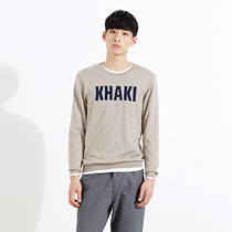 美特斯邦威2015秋装新款男字母提花圆领长袖毛衫吊牌价139元