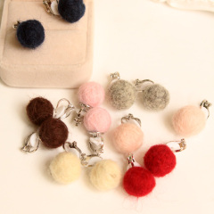 Mountains lovely cashmere winter ball 925 fungus nails without pierced ears ear clip earring earring earring