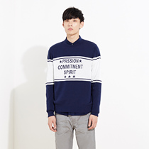 美特斯邦威2015秋装新款男字母提花圆领长袖毛衫吊牌价169