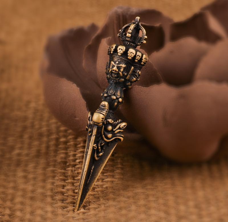 纯铜金刚橛降魔杵护身符吊坠西藏挂项链金刚杵密宗尼泊尔法器配饰