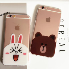 日韩卡通小熊iphone6s plus透明手机壳 苹果iphone6s全包外壳女款