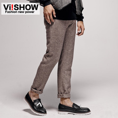 Viishow men's spring and autumn 2015 new thick wool pants casual pants slim young men men's trousers