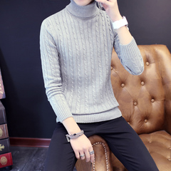青少年高领加厚毛衣男士冬季韩版修身套头针织衫休闲外套毛线衫潮