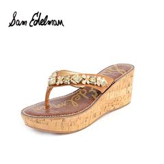 SamEdelman  RANDI 凉鞋休闲露趾坡跟水钻女凉拖鞋A03A0