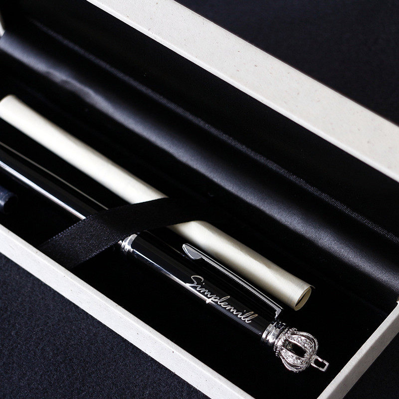 simplemill朴坊皇冠水晶皇室元素国王水晶钢笔圣诞生日高档礼品