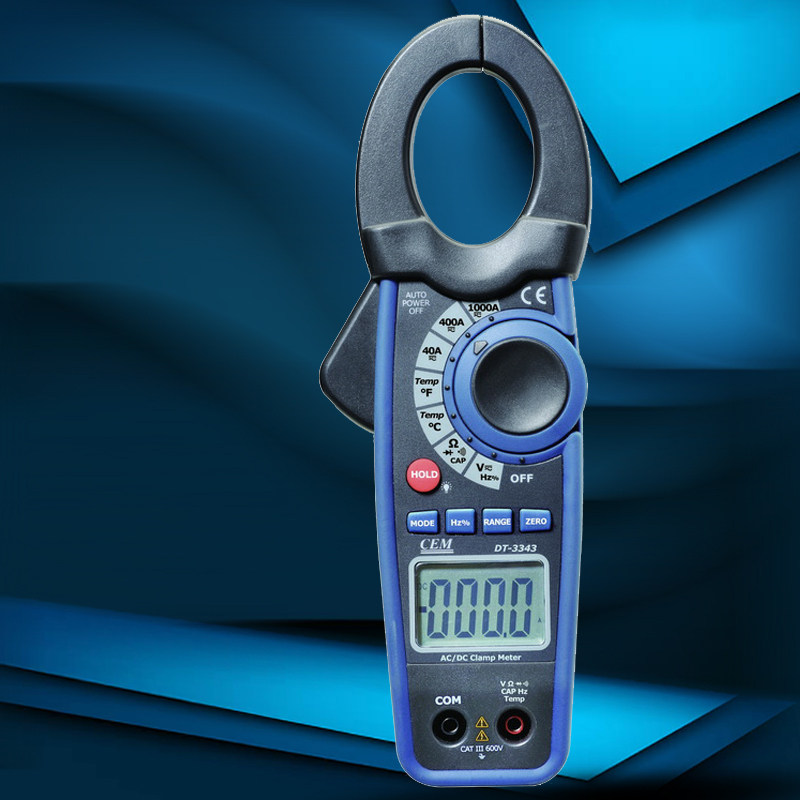 cem华盛昌dt3343数字钳形表可测电容高精度交直流钳形电流表