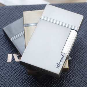 broad光面妙音富贵唐草花纹明火朗声超薄侧滑砂轮充气打火机定制