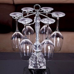 6支杯 水晶玻璃杯葡萄酒红酒杯架子 创意高脚杯架 红酒杯悬挂倒挂
