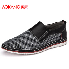 Aucom men's shoes men's daily leisure round caps in summer feet breathable mesh shoes flat heel comfortable men's shoes