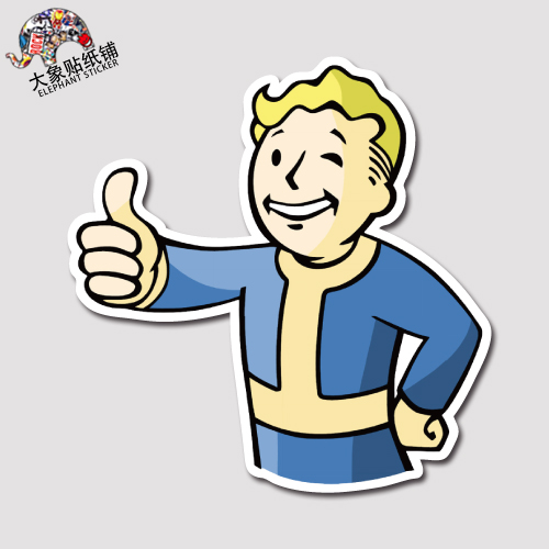 辐射4 fallout游戏周边贴纸避难所小子贴纸笔记本防水不留胶贴纸