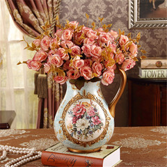 欧式复古奢华创意壶花瓶花插高档陶瓷台面客厅茶几摆件家居装饰品