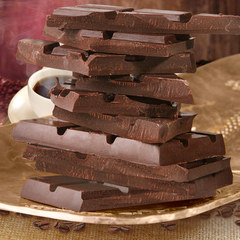 特价 纯黑巧克力可可排块 黑巧克力块85克 休闲零食10片包邮