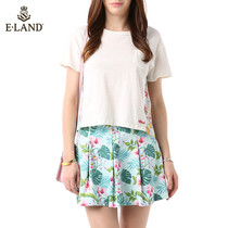 商场同款ELAND衣恋15年夏季印花拼接短袖T恤EERA52502M专柜正品