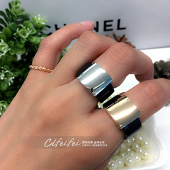 日韩版树脂方块宽版新品时尚女OL简约潮牌个性指环戒指戒子