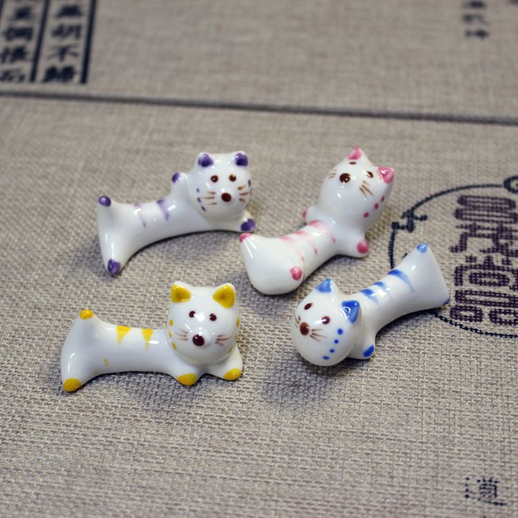 zakka杂货日式可爱手工绘制陶瓷猫咪筷子架筷托家居摆件萌系礼物|ruв категории посуда, посуда, посуда./стойка - от Buy2taobao.com для оказания профессиональной услуги покупки агента Taobao