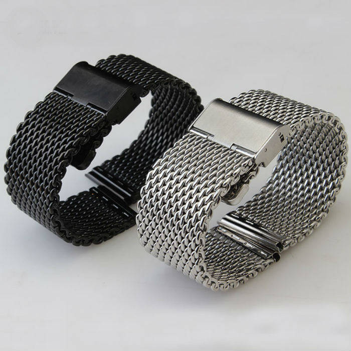 米兰表带24mm织网编织不锈钢配件