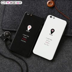 citycase 苹果6s手机壳iphone6简约黑白新款plus个性创意软硬壳潮