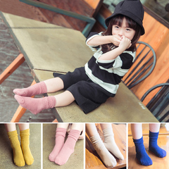 儿童秋冬婴儿袜新生儿宝宝袜子纯棉韩国中筒堆堆袜0-1-3-5-7-9岁