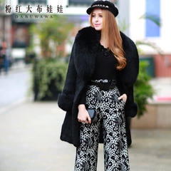 Fur coat pink doll new 2015 winter fur fur slim long hair women