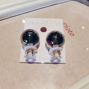 Double Fantasy fashion Pearl Earring Korea Joker round double magic can wear earrings jewelry