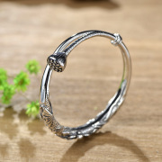 Thai Thai silver vintage bracelet 925 Silver, Japan and South Korea as the Lotus bracelet live opening adjustable bracelet