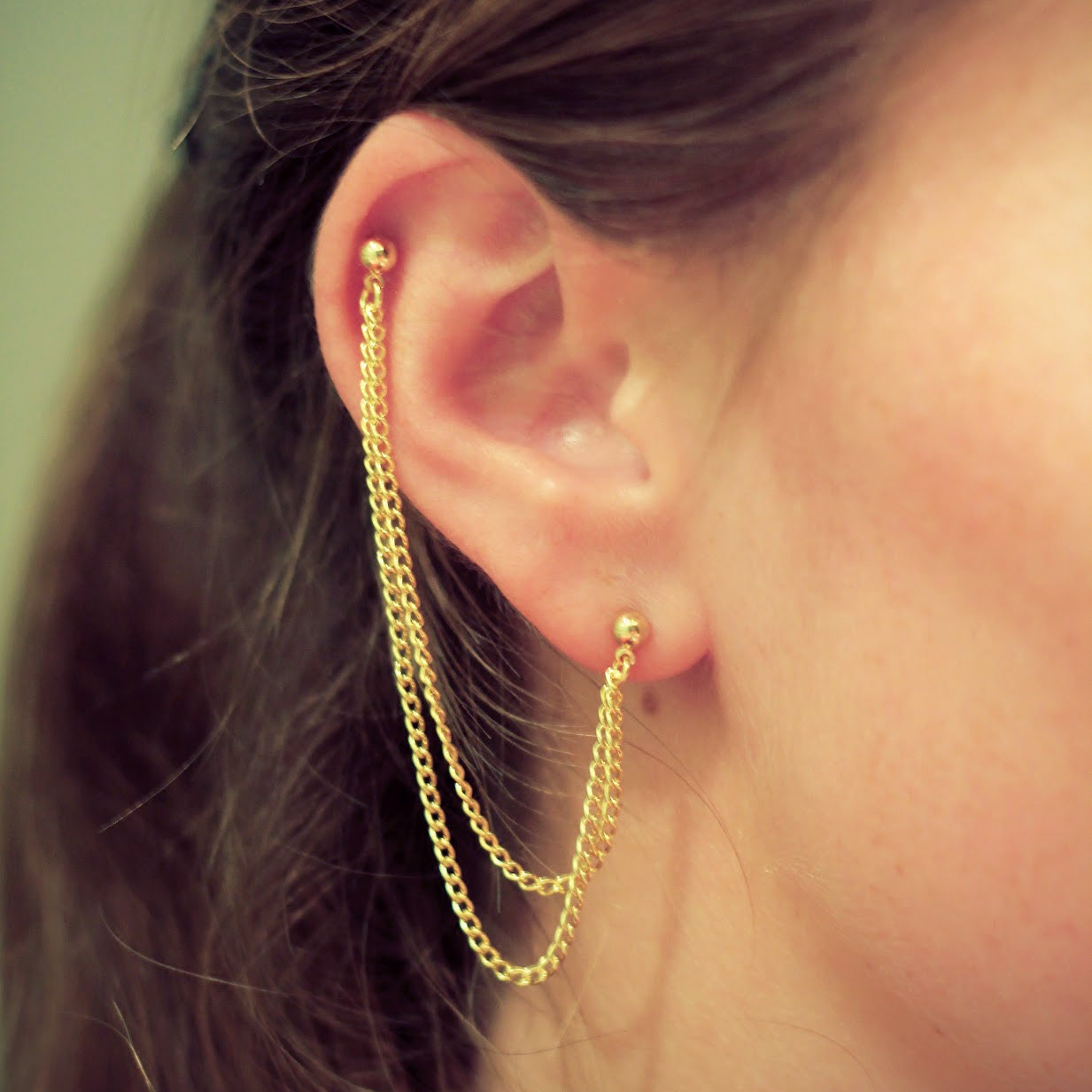 简约8字珍珠长款耳钉创意百搭酷帅耳饰朋克风性冷淡森系灵动配饰