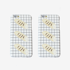 square houlest 原创设计简约格子面包iphone手机硬壳保护壳