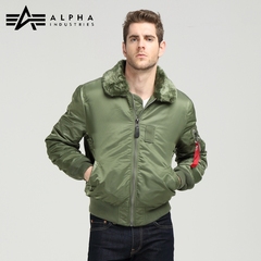 美国Alpha阿尔法B15飞行夹克短款修身毛领棉衣保暖棉服美式男装