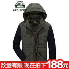 Afs Jeep/战地吉普男士棉衣冬季加厚棉服外套大码韩版连帽外衣潮