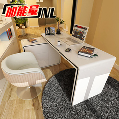 转角电脑桌台式家用现代简约烤漆书房桌子双人卧室组合办公桌书架