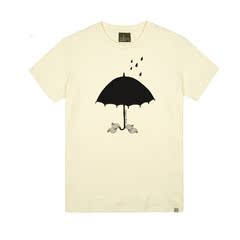 韩国代购正品潮牌the shirts专柜15春夏新款黑色小雨伞T恤潮