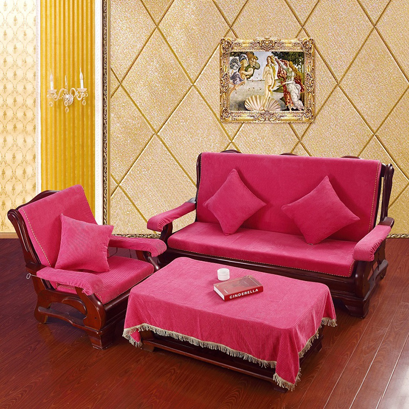 实木沙发垫带靠背连体红木木质组合沙发坐垫中式现代简约加厚海绵产品展示图4
