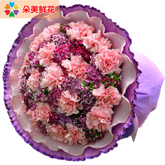 19朵康乃馨鲜花速递 百合花束 上海杭州北京重庆成都广州当日到达
