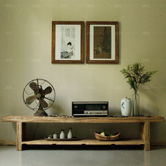 古朴年代 老榆木电视柜全实木电视柜原木现代矮柜客厅地柜2.2米