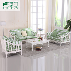 欧式实木架沙发 布艺沙发组合 韩式田园沙发转角小户型沙发客厅