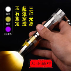 照玉石专用强光手电筒赌石鉴定珠宝紫光灯白光365nm荧光剂检测笔