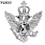 YUKI brooch accessories men''s double eagle suit personality suits brooch domineering hipster vintage Crystal chapter badges