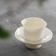 古陶 德化白瓷玉瓷羊脂玉陶瓷茶杯个人杯品茗杯主人杯兰花杯