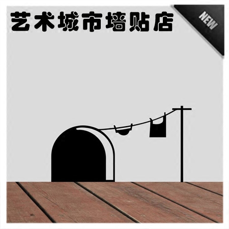 搞笑老鼠洞卡通动漫墙绘贴花墙贴纸卡通创意自贴搞笑个性墙壁贴